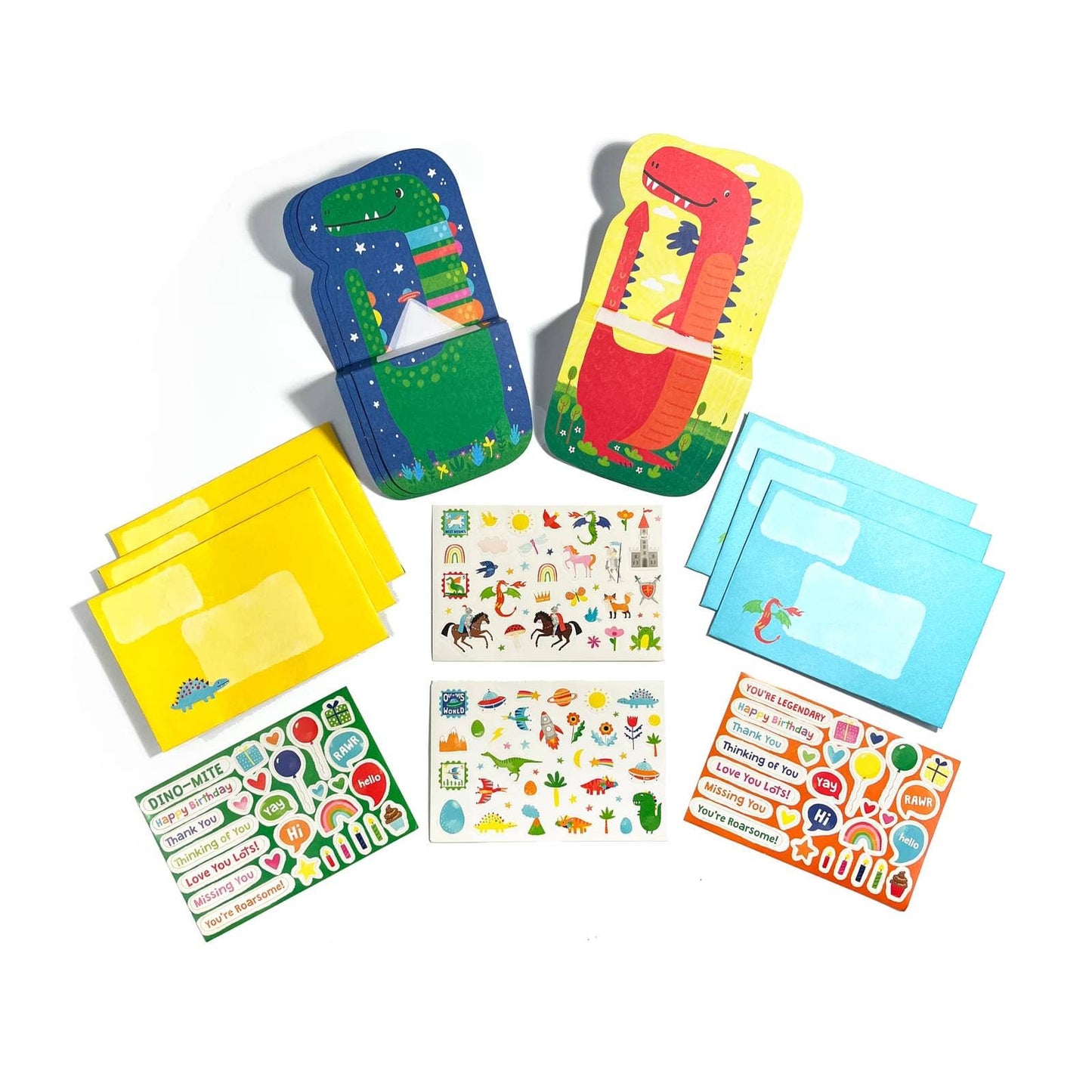 Tiny Tadas!: notecard & Sticker Kit - Dinos. & Dragons (Set of 16)