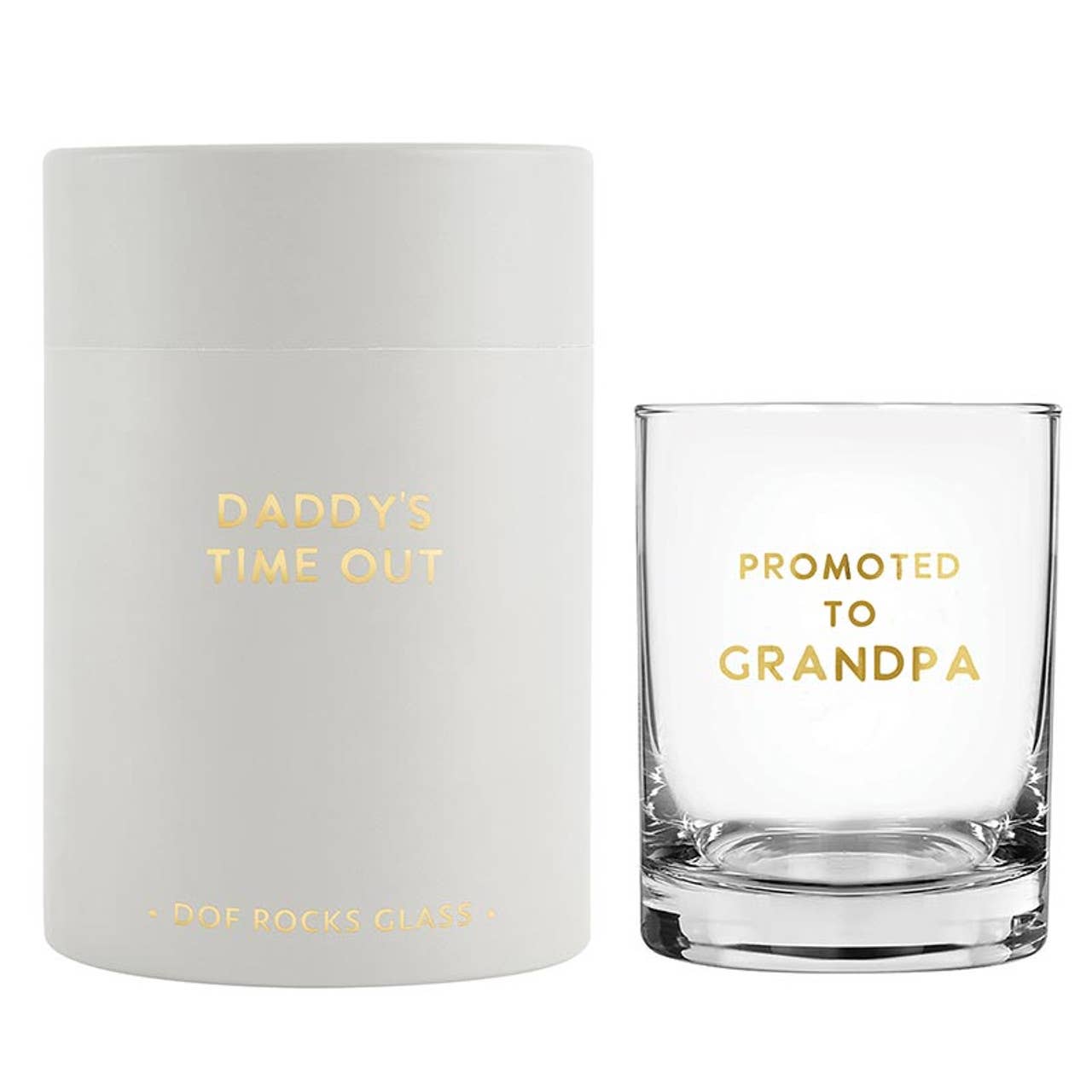 DOF Glass - Promoted to Grandpa: Hand Wash Only / Glass / 4" H x 3.25" Dia, 14 oz