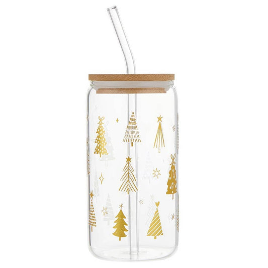 Holiday Trees - 16oz Glass Tumbler