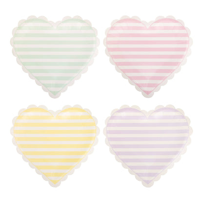 Striped Hearts Plate Set