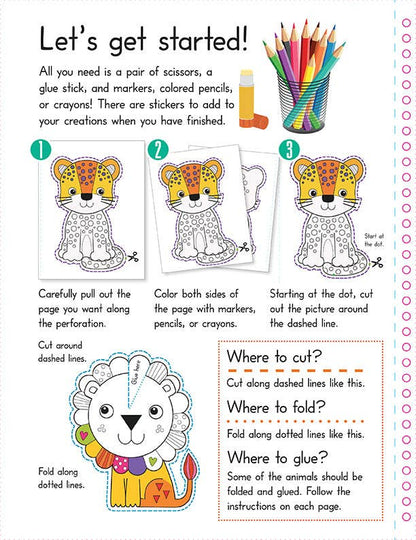 Color, Cut, and Fold: Wild Animals