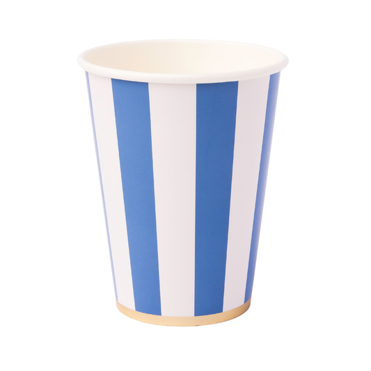 Palisades Blue Signature Cabana Stripe Cups
