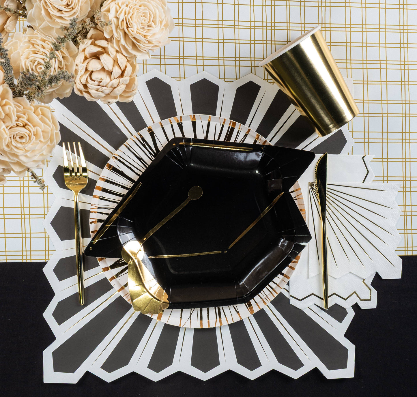 Radiance Gold Foil Dinner Paper Plates