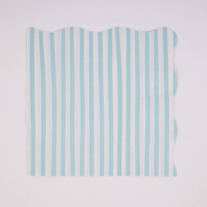 Teal and White Stripe Napkins