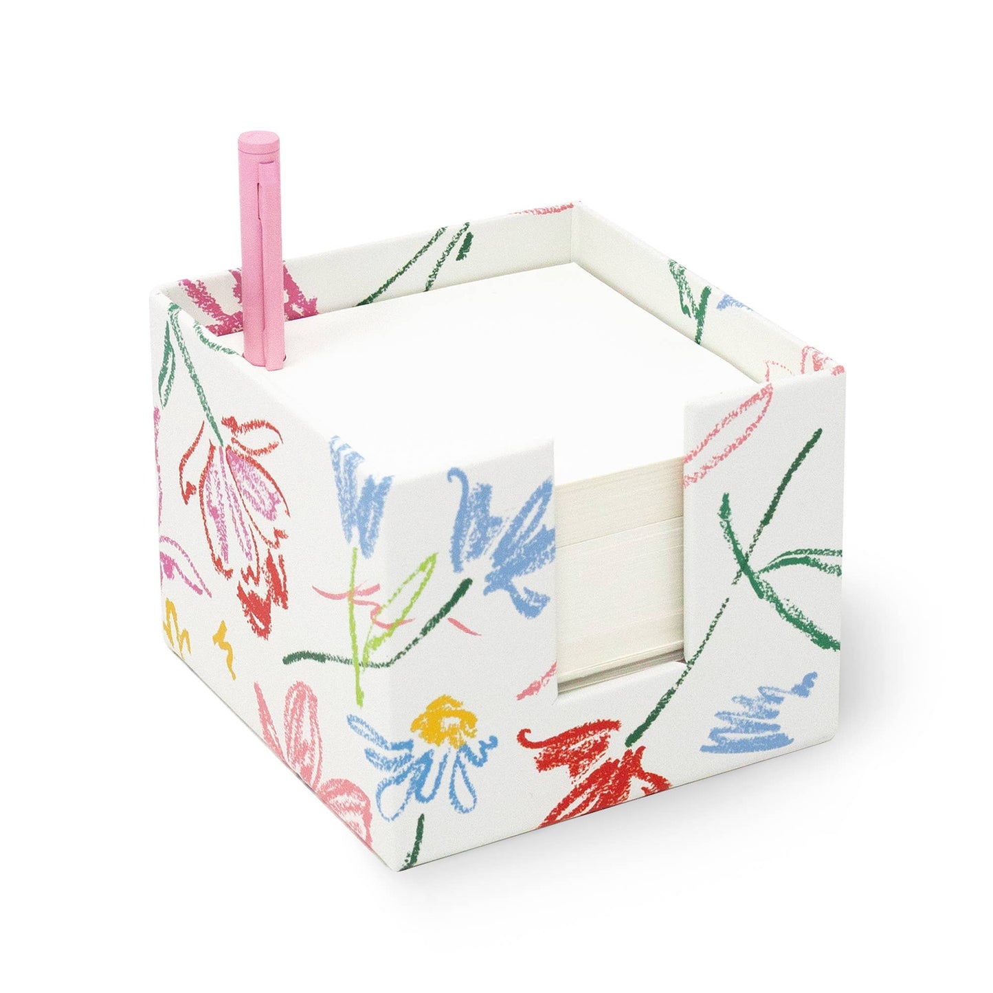 Notecube with Pen, Joyful Garden