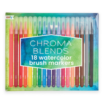 Chroma Blends Watercolor Brush Markers - Set of 18