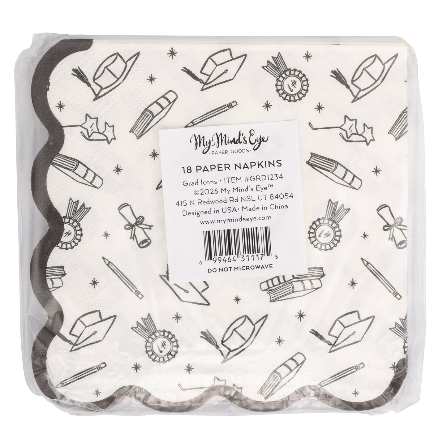 Grad Icon Foil Napkin Cocktail