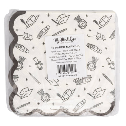 Grad Icon Foil Napkin Cocktail
