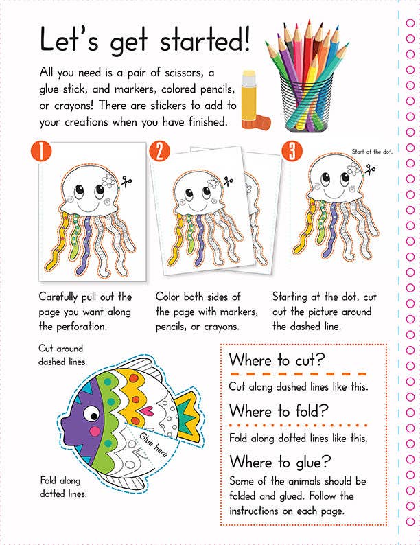 Color, Cut, and Fold: Ocean Animals