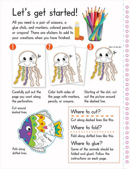 Color, Cut, and Fold: Ocean Animals