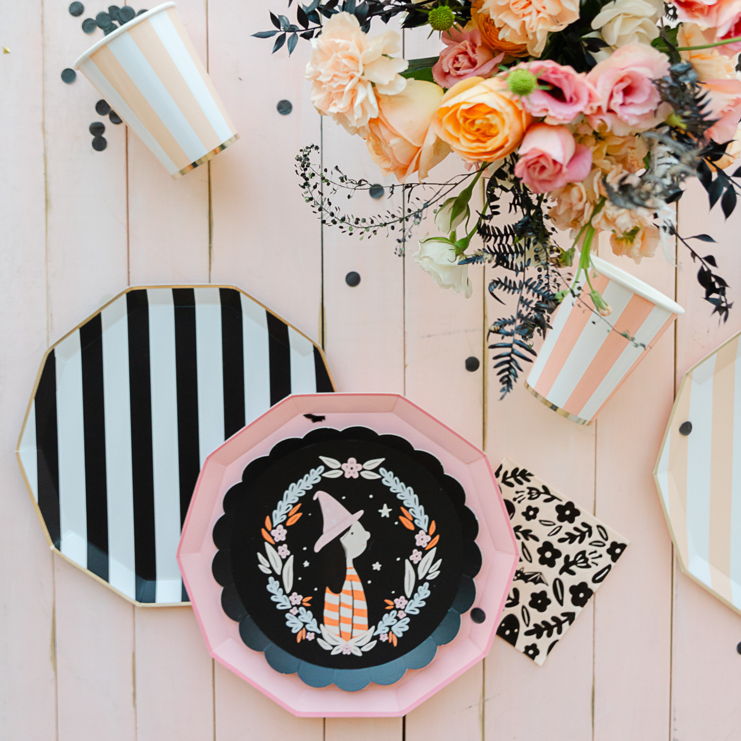 Sweet Peach Cabana Stripe Cups