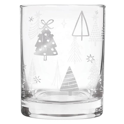 DOF Rocks Glass - Silver Trees: Hand Wash Only / Glass
