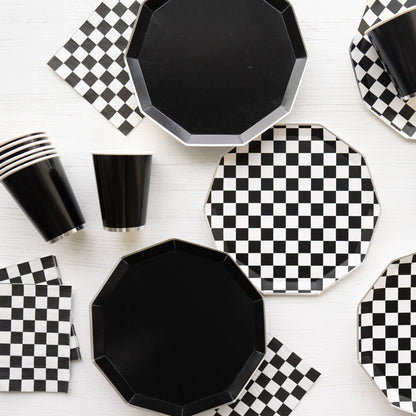Black And White Signature Checker Napkins