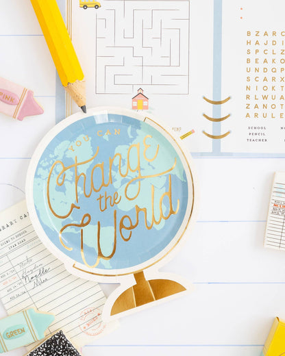 Back To School Globe Paper Plate